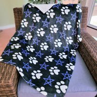 Pentagram & Paw Minky Blanket - Periwinkle Purple