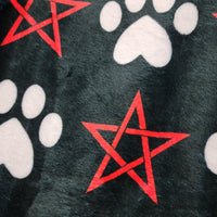 Pentagram & Paw Minky Blanket - Red