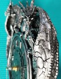 Dragon clock roman numeral clock silver grey clock dragon home decor wall decor gothic home decor dragons