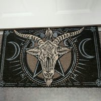 baphomet doormat door mat outdoor decor alternative decor moon