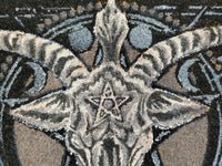 baphomet doormat door mat outdoor decor alternative decor moon
