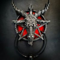 red Baphomet pentacle door knocker baphomet pentagram satanic devil