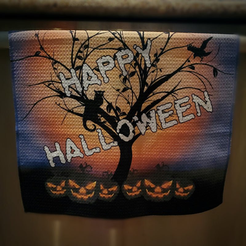 Darkothica Halloween decor happy halloween dish towel hand towel halloween decoration