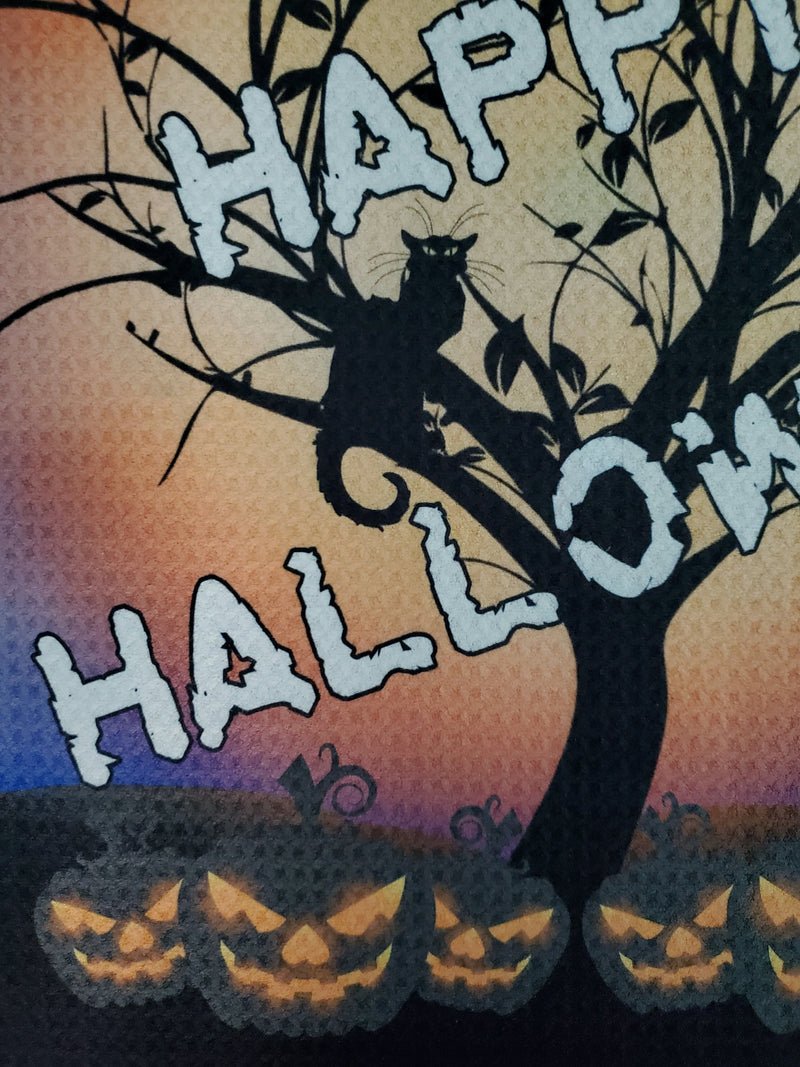 Darkothica Halloween decor happy halloween dish towel hand towel halloween decoration
