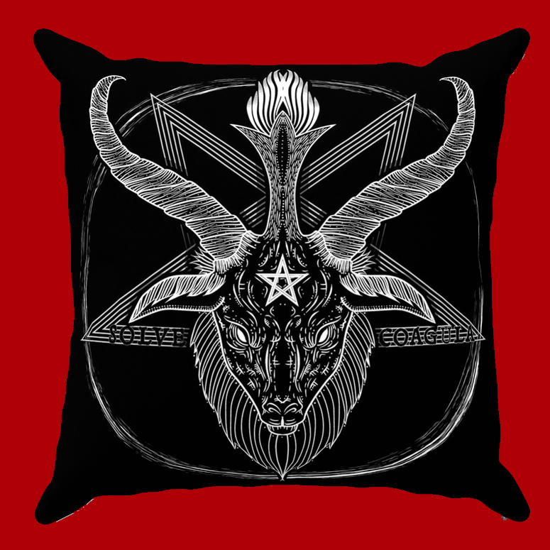 Darkothica baphomet throw pillow cushion bedding gothic occult home decor pentagram