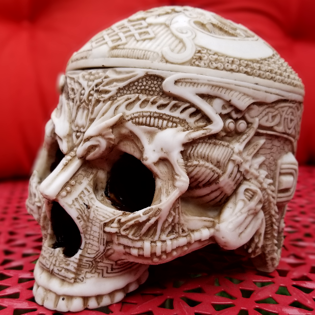 skull tibetian curio box alternative gothic home decor halloween decoration