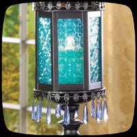 lantern gothic home decor blue crystal 